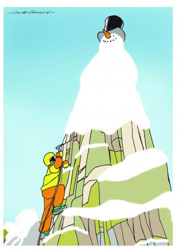 Cartoon: Mountain (medium) by Clive Collins tagged mountains,climate