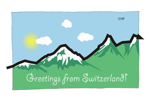 Cartoon: Greetings from Switzerland! (medium) by Ballner tagged chf