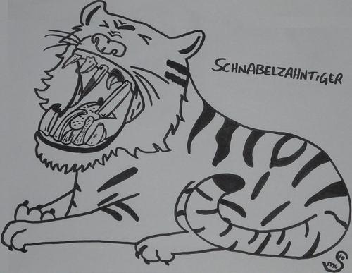 Cartoon: schnabelzahntiger (medium) by XombieLarry tagged tiger