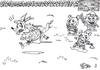 Cartoon: 3 kleine  gemeine schweine (small) by XombieLarry tagged pig,schwein,wolf,kettensäge,chainsaw,axt,angst,illustration,grauenhaft,wald