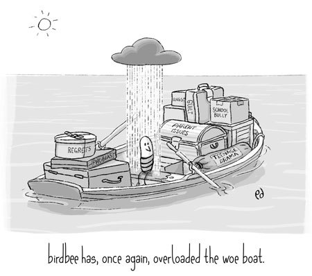 Cartoon: birdbee - boat (medium) by birdbee tagged birdbee,boat,woe,angst