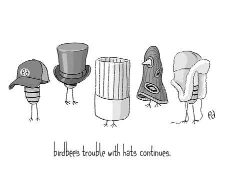 Cartoon: hats (medium) by birdbee tagged birdbee,hats,hat,ballcap,tophat,balaclava,ushanka,chef