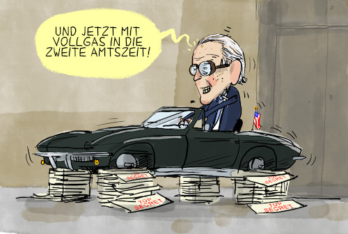 Cartoon: Biden und die Geheimdokumente (medium) by leopold maurer tagged joe,biden,geheim,dokumente,amtszeit,sonderermittler,trump,secret,top,erklärungsnotstand,demokraten,republikaner,corvette,garage,oldtimer,präsident,usa,leopold,maurer,cartoon,karikatur,joe,biden,geheim,dokumente,amtszeit,sonderermittler,trump,secret,top,erklärungsnotstand,demokraten,republikaner,corvette,garage,oldtimer,präsident,usa,leopold,maurer,cartoon,karikatur