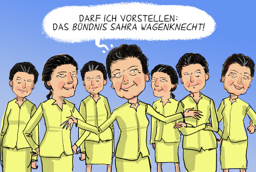 Cartoon: Bündnis Sahra Wagenknecht (medium) by leopold maurer tagged linke,sahra,wagenknecht,partei,verein,neugründung,ego,trip,personen,programm,inhalt,links,konservativ,sanktionen,bundestag,zerstörung,die,bsw,leopold,maurer,cartoon,karikatur,linke,sahra,wagenknecht,partei,verein,neugründung,ego,trip,personen,programm,inhalt,links,konservativ,sanktionen,bundestag,zerstörung,die,bsw,leopold,maurer,cartoon,karikatur