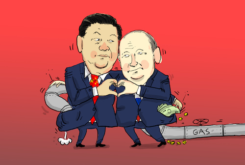 Cartoon: China und Russland (medium) by leopold maurer tagged china,russland,putin,freundschaft,beziehung,wirtschaftlich,westen,nato,interessen,geld,gas,energie,handel,verbündete,suchen,ukraine,krieg,uno,herz,xi,jinping,leopold,maurer,cartoon,karikatur,china,russland,putin,freundschaft,beziehung,wirtschaftlich,westen,nato,interessen,geld,gas,energie,handel,verbündete,suchen,ukraine,krieg,uno,herz,xi,jinping,leopold,maurer,cartoon,karikatur