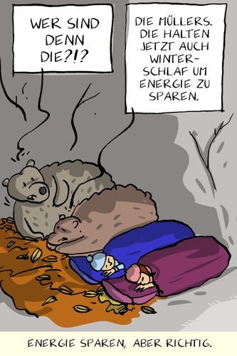 Cartoon: enrgie sparen (medium) by leopold maurer tagged winterschlaf,sparen,energie,energie,sparen,winterschlaf