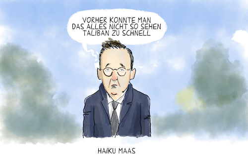 Cartoon: Haiku Maas (medium) by leopold maurer tagged maas,aussenminister,fehleinschätzung,aussenpolitik,taliban,machtübernahme,afghanistan,brd,haiku,heiko,vers,angezählt,minister,maas,aussenminister,fehleinschätzung,aussenpolitik,taliban,machtübernahme,afghanistan,brd,haiku,heiko,vers,angezählt,minister