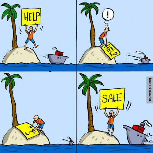 help versus sale