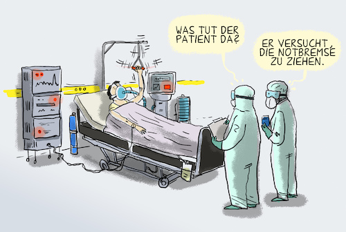 Cartoon: Langer Bremsweg (medium) by leopold maurer tagged covid,corona,inzidenz,hoch,steigt,pandemie,notbremse,intensivstation,intensivbett,patient,arzt,personal,pflege,leopold,maurer,cartoon,comic,karikatur,illustration,covid,corona,inzidenz,hoch,steigt,pandemie,notbremse,intensivstation,intensivbett,patient,arzt,personal,pflege,leopold,maurer,cartoon,comic,karikatur,illustration