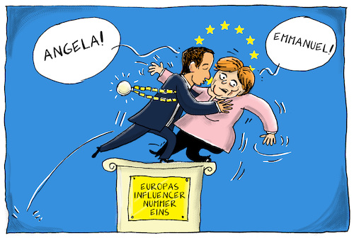 Cartoon: macron erhält karlspreis (medium) by leopold maurer tagged macron,merkel,angela,emmanuel,frankreich,deutschland,eu,visionen,karlspreis,auszeichnung,vordenker,richtung,nummer,eins,vom,stockerl,stossen,influencer,macron,merkel,angela,emmanuel,frankreich,deutschland,eu,visionen,karlspreis,auszeichnung,vordenker,richtung,nummer,eins,vom,stockerl,stossen,influencer