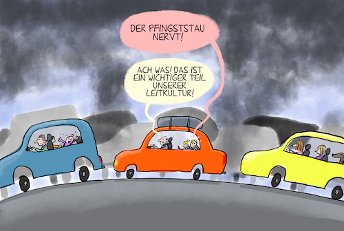 Cartoon: Pfingststau (medium) by leopold maurer tagged auto,pfingsten,stau,feiertag,urlaub,leitkultur,familie,ferien,verkehr,verkehrsaufkommen,tradition,leopold,maurer,cartoon,karikatur,auto,pfingsten,stau,feiertag,urlaub,leitkultur,familie,ferien,verkehr,verkehrsaufkommen,tradition,leopold,maurer,cartoon,karikatur