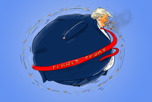 Cartoon: Planet Trump (medium) by leopold maurer tagged trump,attentat,versuch,golfspielen,vereitelt,fbi,präsident,kandidat,republikaner,baumeister,täter,hass,predigen,lügen,gewalt,planet,donald,gewaltspirale,demokratie,verschwörung,leopold,maurer,karikatur,cartoon,trump,attentat,versuch,golfspielen,vereitelt,fbi,präsident,kandidat,republikaner,baumeister,täter,hass,predigen,lügen,gewalt,planet,donald,gewaltspirale,demokratie,verschwörung,leopold,maurer,karikatur,cartoon