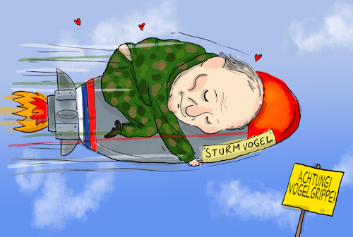 Sturmvogel (medium) Cartoon: Sturmvogel (medium) by leopold maurer tagged putin,russland,test,atomrakete,unbesiegbar,sturmvogel,vogelgrippe,langstrecken,flugkörper,waffe,leopold,maurer,cartoon,karikatur,putin,russland,test,atomrakete,unbesiegbar,sturmvogel,vogelgrippe,langstrecken,flugkörper,waffe,leopold,maurer,cartoon,karikatur