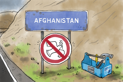 Cartoon: Taliban Vormarsch (medium) by leopold maurer tagged afghanistan,krieg,nato,natoabzug,truppen,usa,deutschland,rückkehrer,abschiebestopp,abzug,frien,friedenstaube,taliban,kalifat,afghanistan,krieg,nato,natoabzug,truppen,usa,deutschland,rückkehrer,abschiebestopp,abzug,frien,friedenstaube,taliban,kalifat