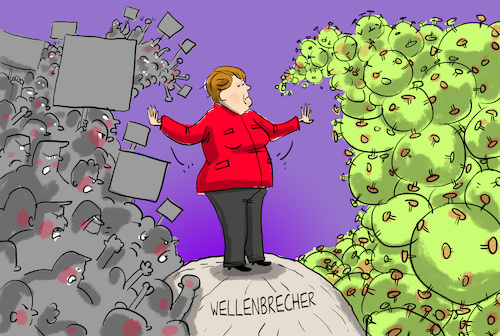 Cartoon: wellenbrecher (medium) by leopold maurer tagged wellenbrecher,merkel,corona,covid,zweite,welle,wellenbrecher,merkel,corona,covid,zweite,welle