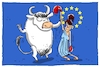 Cartoon: europas blauweissrotes auge (small) by leopold maurer tagged europa,stier,euro,eu,frankreich,wahl,le,pen,macron,präsident