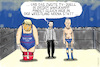 Cartoon: tv duell trump biden (small) by leopold maurer tagged trump,biden,duell,tv,wahl,usa