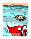 Cartoon: flood (small) by ericHews tagged fllod,water,float,drown,swim,dog,paddle