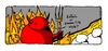 Cartoon: hell has choices (small) by ericHews tagged hell,religion,christianity,barbecue,cook,grill,fire,flame,cuisine,kansas,city,buffalo,style,ribs,wings