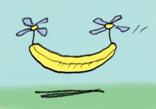 Cartoon: Sikorski banana (medium) by Ellis Nadler tagged banana,helicopter,sikorski,chopper,fruit,yellow,flight,plane