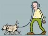 Cartoon: Listening to the iDog (small) by Ellis Nadler tagged apple,ipod,dog,pet,walk,man,headphones,earphones,music,podcast,jack,plug,arse