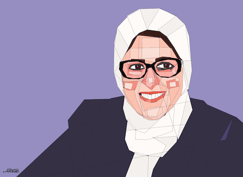 Cartoon: Dr. Hala Zayed (medium) by omar seddek mostafa tagged hala,zayed