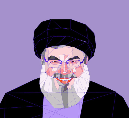 Cartoon: Hassan Nasrallah (medium) by omar seddek mostafa tagged hassan,nasrallah