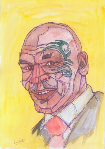 Cartoon: Mike Tyson (medium) by omar seddek mostafa tagged mike,tyson