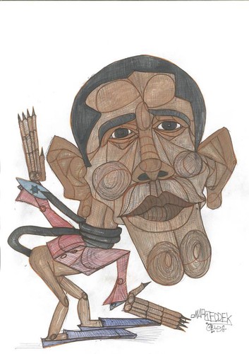 Cartoon: Obama  USA (medium) by omar seddek mostafa tagged obama,usa