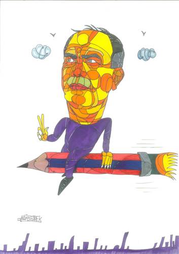 Cartoon: Turkish cartoonist (medium) by omar seddek mostafa tagged turkish,cartoonist