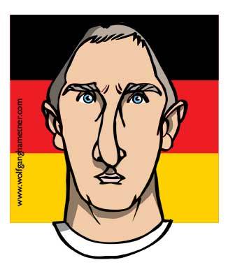 Cartoon: miroslav klose (medium) by wolfi tagged germany,football,wm2010,southafrica,champion