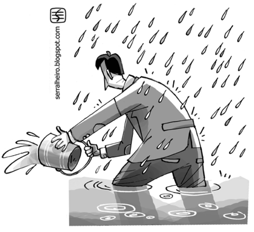 Cartoon: flood (medium) by serralheiro tagged corruption,fraud,politicians,flood