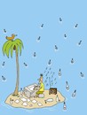 Cartoon: request (small) by joruju piroshiki tagged request,radio,music,desert,island