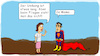 Cartoon: Super-Umhang (small) by Grikewilli tagged fliegen,super,held,action,hero,superhelden,kryptonit,manofsteal,syfy,popkultur,comic,eltern,mutter,umhang,superkraft,superman,hereinwachsen,zu,groß,mode,stahl