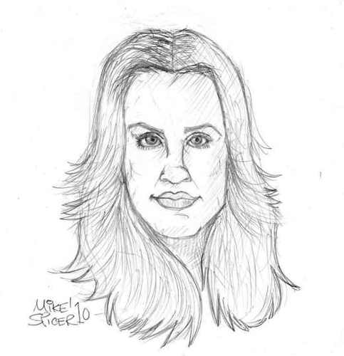Cartoon: Kaley Cuoco Actor (medium) by Mike Spicer tagged mike,spicer,pencil,caricature,avatar,portrait