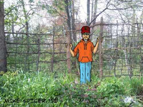 Cartoon: My fence (medium) by Mike Spicer tagged mikespicer,cartoonist,caricature,fence,photo,humour