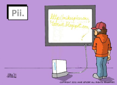 Cartoon: Pii (medium) by Mike Spicer tagged gaming,humour,humor,cartoon,satire,promotion