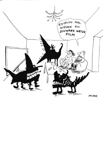 Cartoon: Endlich mal ein Schwarzweißfilm (medium) by MIRK tagged satire