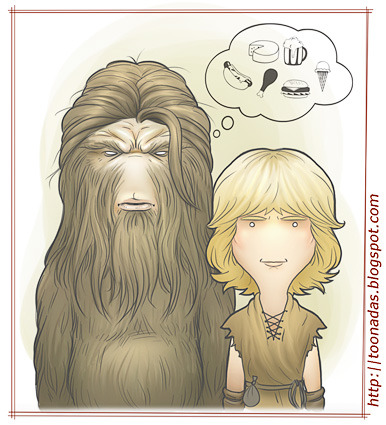 Cartoon: Bigfoot and Wildboy - colors (medium) by Freelah tagged bigfoot,and,wildboy