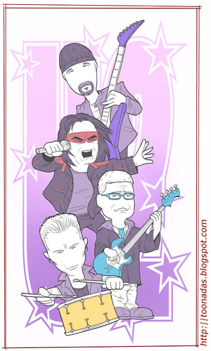 Cartoon: U2 (medium) by Freelah tagged u2