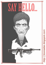 Cartoon: Scarface (small) by Freelah tagged al pacino scarface little friend