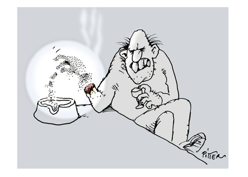 Cartoon: Glut (medium) by Klaus Pitter tagged cigaret,ash,smoke