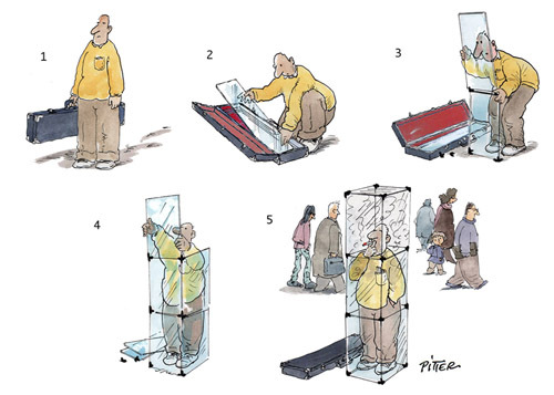 Cartoon: Raucher-Box (medium) by Klaus Pitter tagged raucher,glaskäfig,mitrauchen,im,freien,rauchen