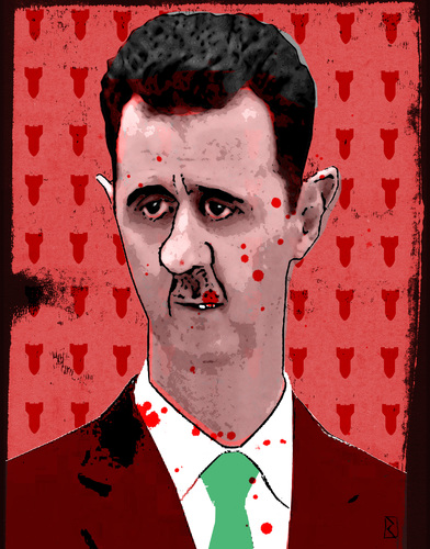 Cartoon: Baschar Al-Assad (medium) by Jan Rieckhoff tagged karikatur,assad,al,pascher,syrien,konflikt,krieg,staatspräsident,bürgerkrieg,aufstand,krise,mörder,bombe,terror,tod,vernichtung,verderben,kriegsherr,bedrohung,waffen,satire,jan,rieckhoff,xxx