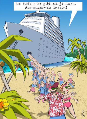 Cartoon: Einsame Insel (medium) by Jan Rieckhoff tagged tropen,insel,einsam,südsee,karibik,strand,reise,reiseziel,weltreise,kreuzfahrt,kreuzfahrtschiff,schiff,passagierschiff,dampfer,kreuzfahrtriese,umwelt,ökosystem,meere,ökozid,verschmutzung,klima,abgase,co2,zerstörung,wasser,natur,schädigung,flora,pflanzen,fauna,tiere,welt,nachhaltig,umweltfreundlich,umweltschädlich,fußabdruck,touristen,tourismus,massentourismus,massen,paradies,eiland,fernreise,menschenmassen,cartoon,witz,comic,karikatur,zeichnung,jan,rieckhoff,tropen,insel,einsam,südsee,karibik,strand,reise,reiseziel,weltreise,kreuzfahrt,kreuzfahrtschiff,schiff,passagierschiff,dampfer,kreuzfahrtriese,umwelt,ökosystem,meere,ökozid,verschmutzung,klima,abgase,co2,zerstörung,wasser,natur,schädigung,flora,pflanzen,fauna,tiere,welt,nachhaltig,umweltfreundlich,umweltschädlich,fußabdruck,touristen,tourismus,massentourismus,massen,paradies,eiland,fernreise,menschenmassen,cartoon,witz,comic,karikatur,zeichnung,jan,rieckhoff