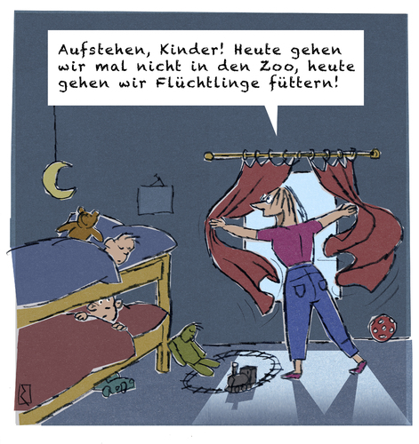 Cartoon: Sonntag (medium) by Jan Rieckhoff tagged flüchtlinge,flüchtlingswelle,flüchtlingsstrom,flüchtlingsdrama,flüchtlingskatastrophe,flüchtlingskrise,immigration,immigranten,erziehung,kinder,cartoon,jan,rieckhoff,flüchtlinge,flüchtlingswelle,flüchtlingsstrom,flüchtlingsdrama,flüchtlingskatastrophe,flüchtlingskrise,immigration,immigranten,erziehung,kinder,cartoon,jan,rieckhoff