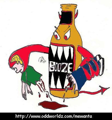 Cartoon: Killer Booze (medium) by Mewanta tagged drinking,alcohlic,evil