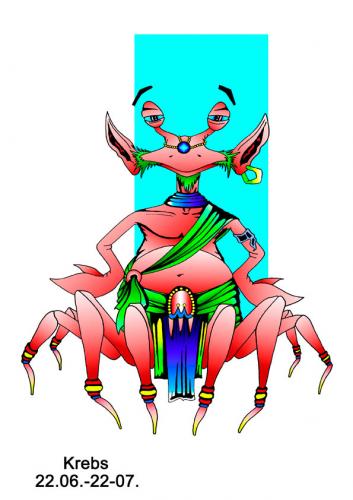 Cartoon: krebs (medium) by hype tagged character,krebs,farbe,bunt,sternzeichen