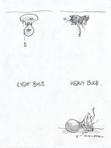 Cartoon: light bulb (medium) by r8r tagged light,bulb,heavy,enlighten,glühbirne,lampe,licht,erleuchtung,erleuchten,leicht,schwer,gewicht