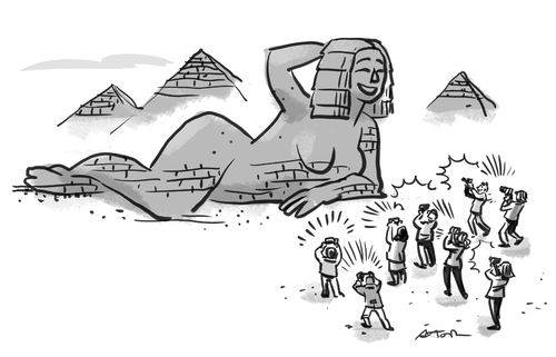 Cartoon: sphinx and paparazzi (medium) by r8r tagged sphinx,statue,tourist,pin,up,pinup,sexy,pose,beach,paparazzi,paparazzo,camera,flash,cheese,cheesecake,cartoon,woman,brick,pyramid,egypt,sphinx,statue,tourist,pin,up,pinup,sexy,pose,beach,paparazzi,paparazzo,camera,flash,cheese,cheesecake,cartoon,woman,brick,pyramid,egypt